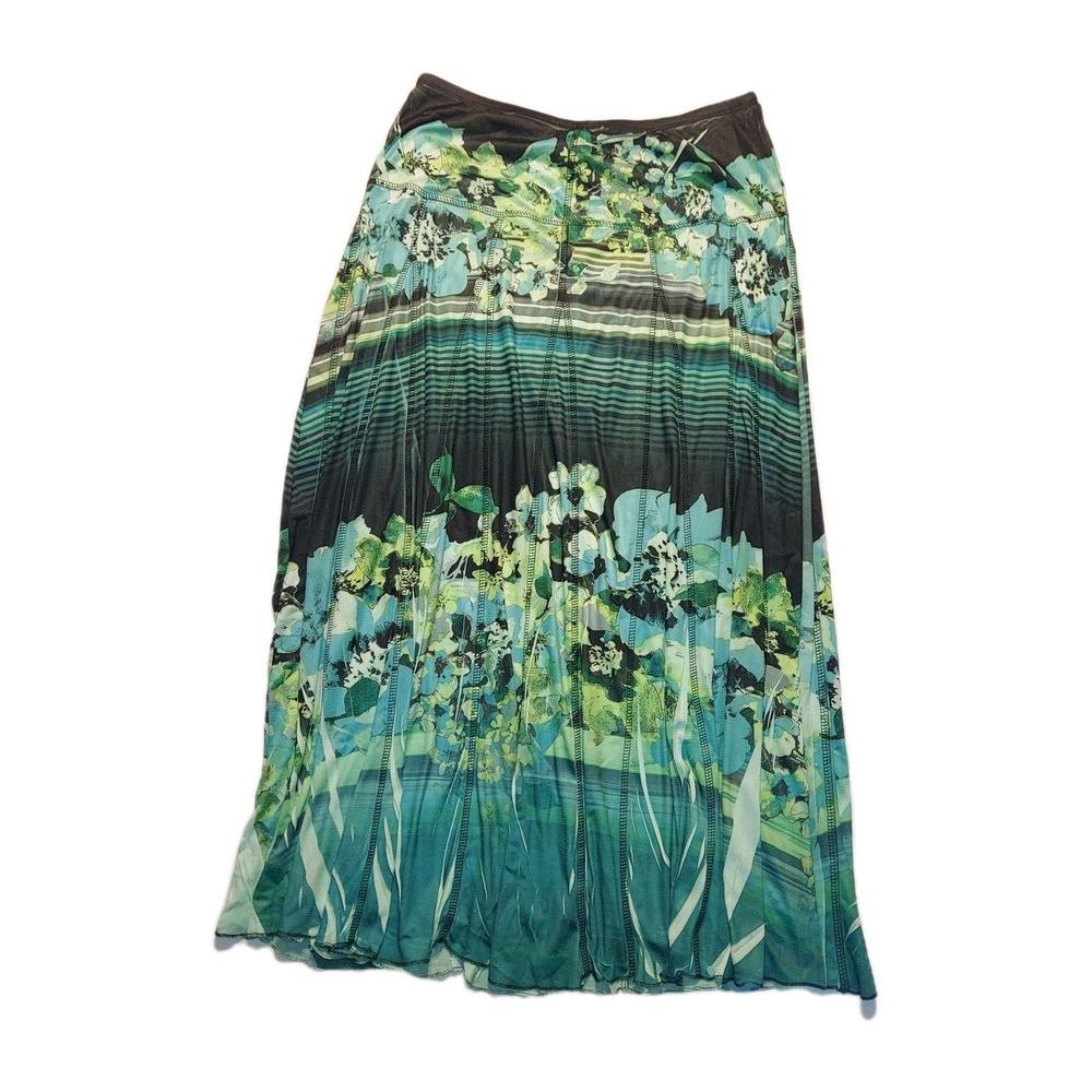 One World Women's Boho Multicolor Lined Maxi Skirt - Size Small -Nwt